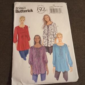 BUTTERICK Sewing Pattern B5861  MISSES TUNIC   Size:18W-24W UN-CUT